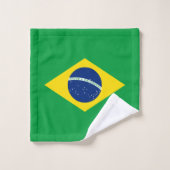 Patriotische Flagge Brasilien Badhandtuch Set (Waschlappen)