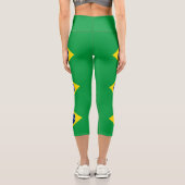 Patriotische Flagge Brasilien Capri Leggings (Rückseite)