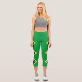 Patriotische Flagge Brasilien Capri Leggings (Vorderseite)