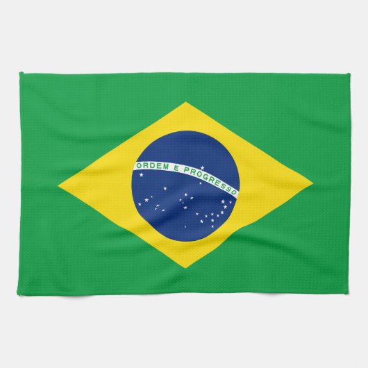 Patriotische Flagge Brasilien Geschirrtuch (Horizontal)