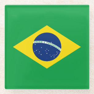 Patriotische Flagge Brasilien Glasuntersetzer