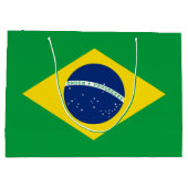 Patriotische Flagge Brasilien Große Geschenktüte (Rückseite)