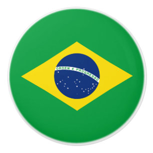 Patriotische Flagge Brasilien Keramikknauf