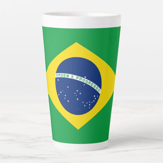 Patriotische Flagge Brasilien Milchtasse (Vorderseite)