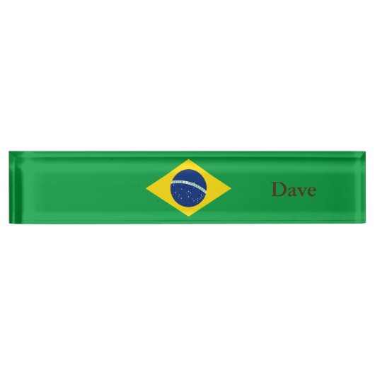 Patriotische Flagge Brasilien Namensplakette (Vorderseite)