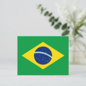 Patriotische Flagge Brasilien Postkarte (Stehend Vorderseite)