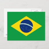 Patriotische Flagge Brasilien Postkarte (Vorne/Hinten)