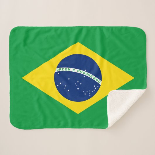 Patriotische Flagge Brasilien Sherpadecke (Vorderseite (Horizontal))