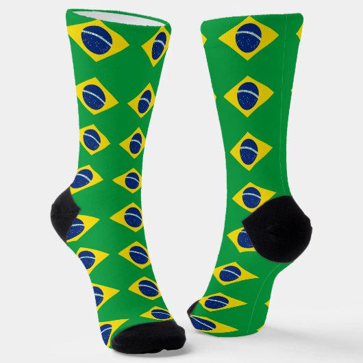 Patriotische Flagge Brasilien Socken (Gewinkelt)