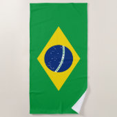 Patriotische Flagge Brasilien Strandtuch (Vorderseite)