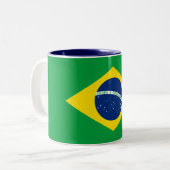 Patriotische Flagge Brasilien Zweifarbige Tasse (Vorderseite Links)