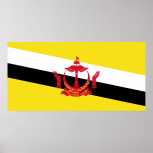 Patriotische Flagge Bruneis Poster