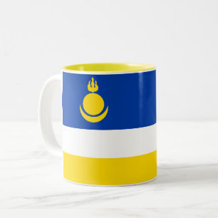 Patriotische Flagge Burjatiens Zweifarbige Tasse