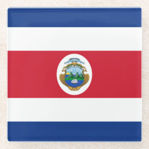 Patriotische Flagge Costa Ricas Glasuntersetzer