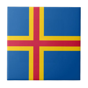 Patriotische Flagge der Åland-Inseln Fliese