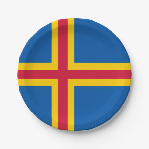 Patriotische Flagge der Åland-Inseln Pappteller