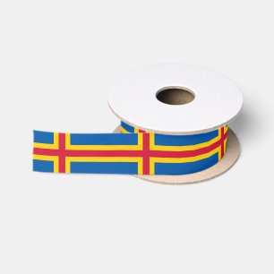 Patriotische Flagge der Åland-Inseln Satinband