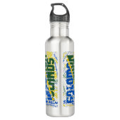 Patriotische Flagge der Salomonen Edelstahlflasche (Rückseite)