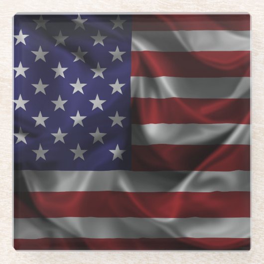 Patriotische Flagge der USA Glasuntersetzer (Vorderseite)