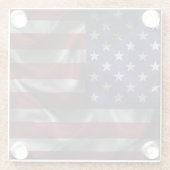 Patriotische Flagge der USA Glasuntersetzer (Rückseite)