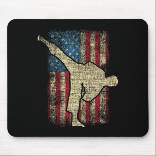 Patriotische Flagge der USA Karate Taekwondo Mixed Mousepad
