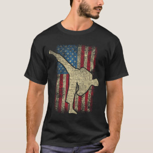 Patriotische Flagge der USA Karate Taekwondo Mixed T-Shirt