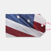 Patriotische Flagge der USA, rot, weiß und blau Geschenkanhänger (Vorderseite (Horizontal))