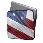 Patriotische Flagge der USA, rot, weiß und blau Laptopschutzhülle (Vorderseite Links)