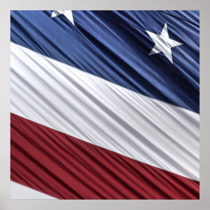 Patriotische Flagge der USA, rot, weiß und blau Poster