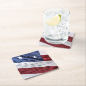 Patriotische Flagge der USA, rot, weiß und blau Rechteckiger Pappuntersetzer (Vor Ort)