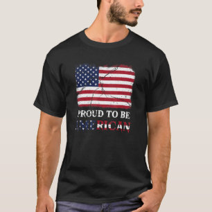 Patriotische Flagge der USA stolz sei amerikanisch T-Shirt