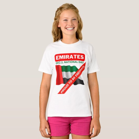 Patriotische Flagge der Vereinigten Arabischen Emi T-Shirt (Vorne ganz)