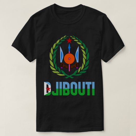 Patriotische Flagge Dschibutis T-Shirt (Design vorne)