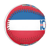Patriotische Flagge Islands und Wappen Baseball (Vorderseite Links)