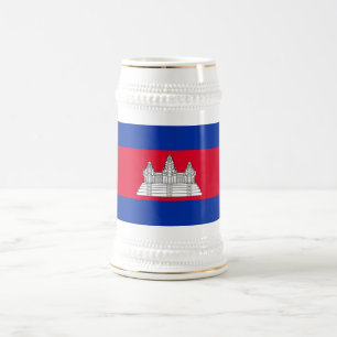 Patriotische Flagge Kambodschas Bierglas