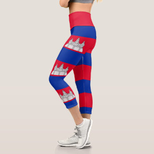 Patriotische Flagge Kambodschas Capri Leggings