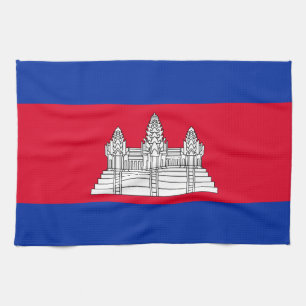 Patriotische Flagge Kambodschas Geschirrtuch