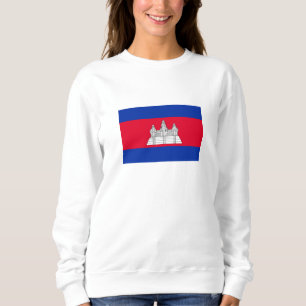 Patriotische Flagge Kambodschas Sweatshirt