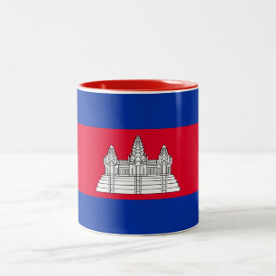 Patriotische Flagge Kambodschas Zweifarbige Tasse