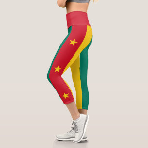 Patriotische Flagge Kameruns Capri Leggings