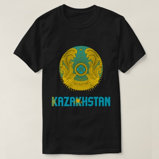 Patriotische Flagge Kasachstans T-Shirt (Design vorne)