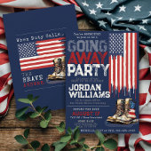 Patriotische Flagge Militär geht weg Farewell Part Einladung