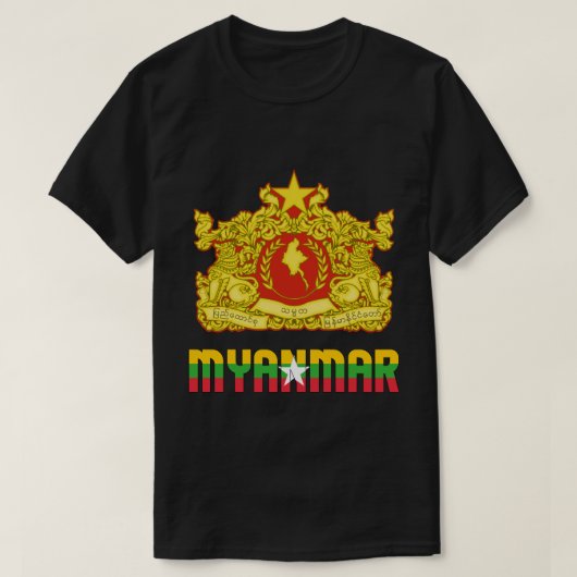 Patriotische Flagge Myanmars T-Shirt (Design vorne)