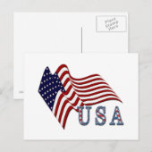 Patriotische Flagge Postkarte (Vorne/Hinten)