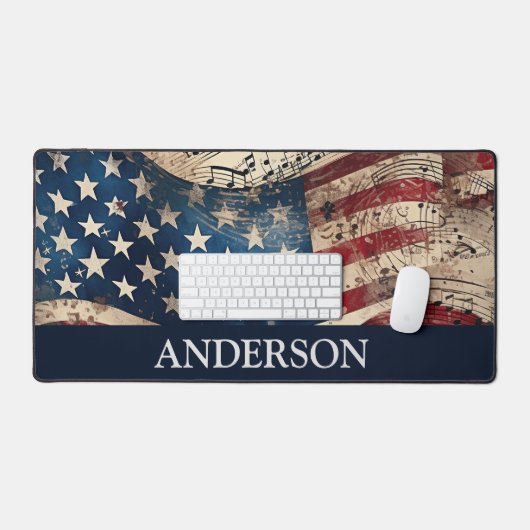 Patriotische Flagge Schreibtischunterlage (Tastatur & Maus)