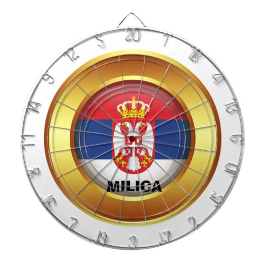 Patriotische Flagge Serbiens Dartscheibe (vorne)