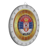 Patriotische Flagge Serbiens Dartscheibe (Vorderseite Links)