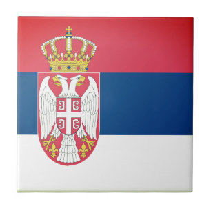 Patriotische Flagge Serbiens Fliese