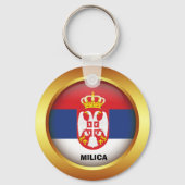 Patriotische Flagge Serbiens Schlüsselanhänger (Vorderseite)