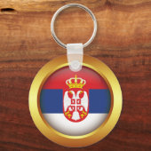 Patriotische Flagge Serbiens Schlüsselanhänger (Rückseite)